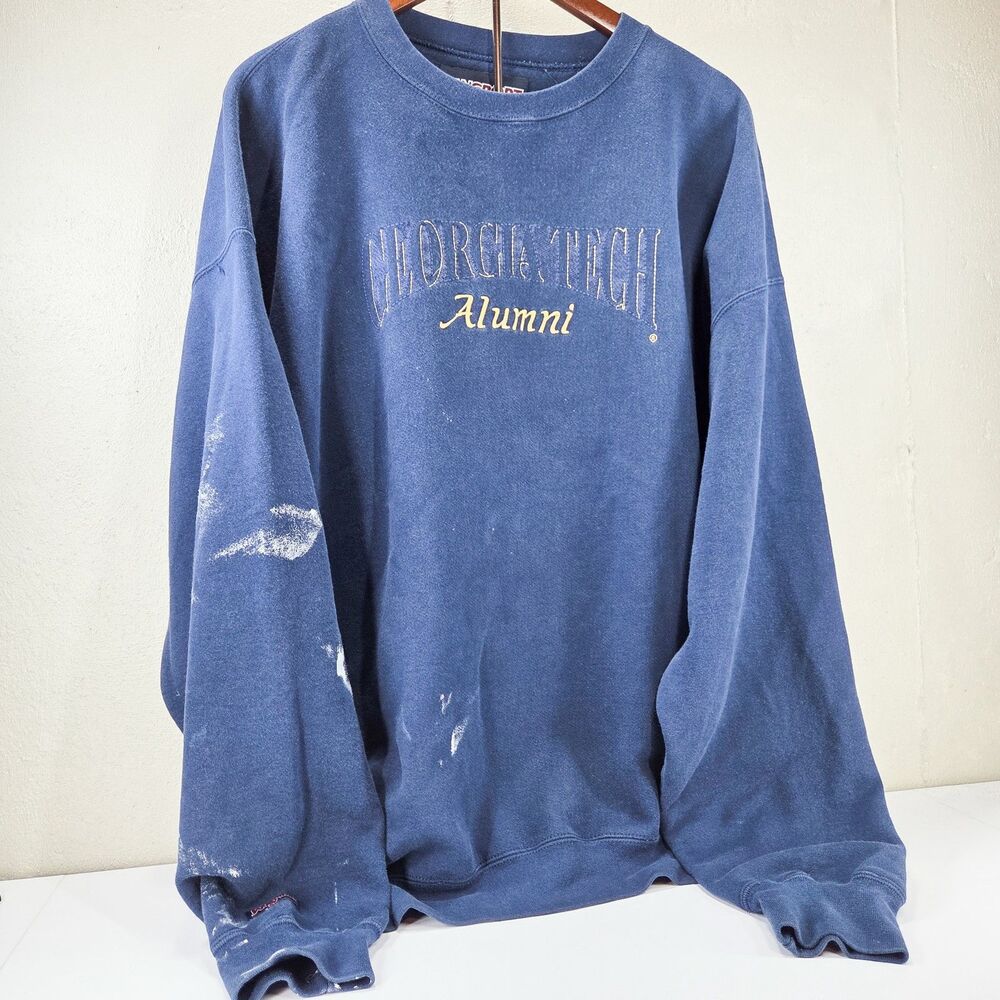 Vintage 90s JanSport Georgia Tech Alumni Faded Distressed Sweatshirt Sz XXL